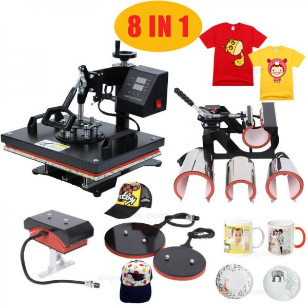 8 In 1 Muntifunctional Sublimation 30*38CM/38*38CM Combo Heat Press Machine Heat Transfer Printer